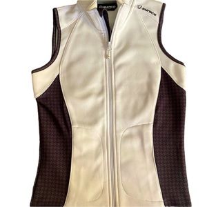 Canadian Sunice White/black geometric insets zipper pkts full Sz XS